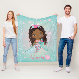 American Unicorn Mermaid Fleece Blanket