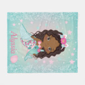 American Unicorn Mermaid Fleece Blanket (Vorderseite (Horizontal))