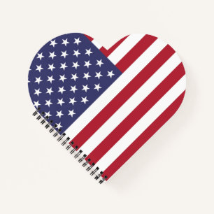 American United Staaten USA Flag Spiral Notebook Notizblock