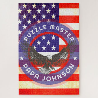American US flag custom red white blue Puzzle