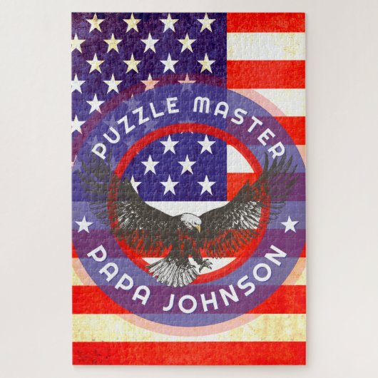 American US flag custom red white blue Puzzle (Vertikal)