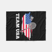 American US Team Shuttle Racket Badminton Player Fleecedecke (Vorderseite (Horizontal))