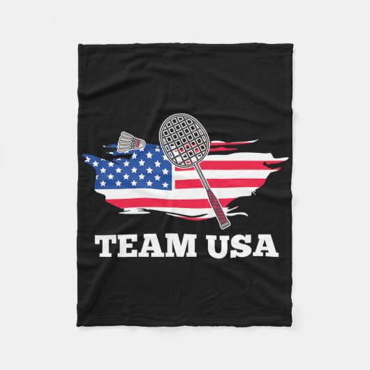 American US Team Shuttle Racket Badminton Player Fleecedecke (Vorderseite)