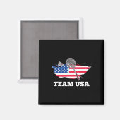 American US Team Shuttle Racket Badminton Player Magnet (Vorderseite/Rückseite)