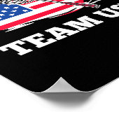 American US Team Shuttle Racket Badminton Player Poster (Ecke)