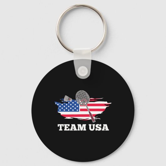 American US Team Shuttle Racket Badminton Player Schlüsselanhänger (Vorderseite)