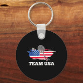 American US Team Shuttle Racket Badminton Player Schlüsselanhänger (Vorderseite)