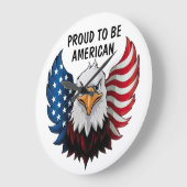 American USA Adler Flag Wall Clock Große Wanduhr (Winkel)