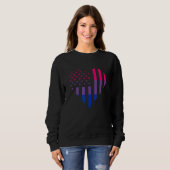 American USA Bisexual Flag Bisexuality Heart Bisex Sweatshirt (Vorne ganz)