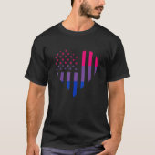American USA Bisexual Flag Bisexuality Heart Bisex T-Shirt (Vorderseite)