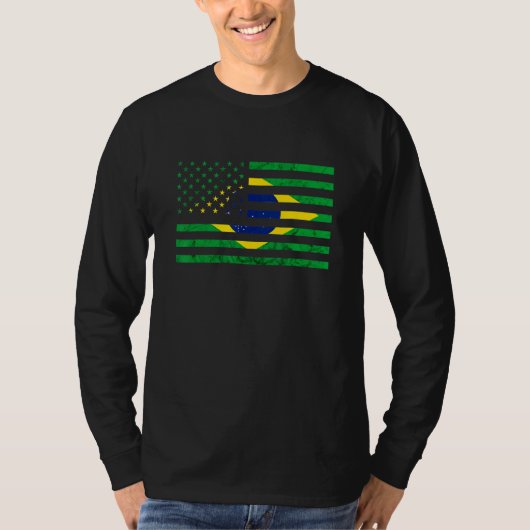 American USA Brazil Flag Brazilian Roots Brasilian T-Shirt (Vorderseite)