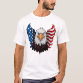 American USA Eagle Flag White T-Shirt (Vorderseite)