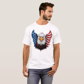 American USA Eagle Flag White T-Shirt (Vorne ganz)