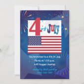 American USA Flag 4. Juli Personalize Einladung (Vorderseite)