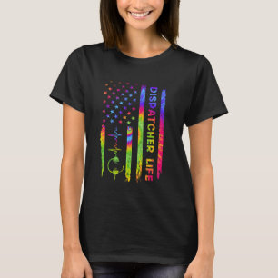 American USA Flag 911 Dispatcher Vintage Gefärbte T-Shirt