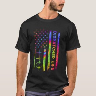 American USA Flag 911 Dispatcher Vintage Gefärbte T-Shirt