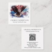 *~* American USA Flag Adler Flying Sunset AP16 QR Quadratische Visitenkarte (Vorne/Hinten)