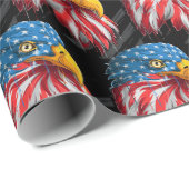 American USA Flag Bald Eagle Bird Patriotic Geschenkpapier (Rolleneckpunkt)