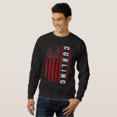 American USA Flag Curling Gifts For Men Women Curl Sweatshirt (Vorne ganz)
