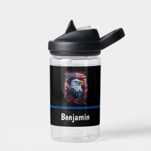American USA Flag Eagle Rose Red White Blue Trinkflasche