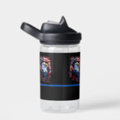 American USA Flag Eagle Rose Red White Blue Trinkflasche (rechts)