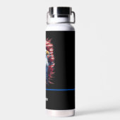 American USA Flag Eagle Rose Red White Blue Trinkflasche (Rückseite)