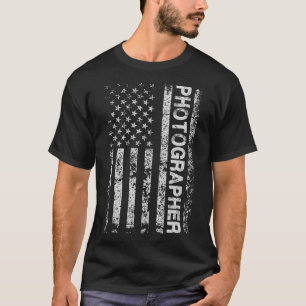 American USA Flag Fotograf Funny Fotografy L T-Shirt