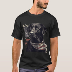 American USA Flag Labrador Eigentümer Black Labrad T-Shirt