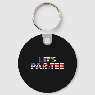American Usa Flag Let's Par T-Shirt Party Golf Fun Schlüsselanhänger