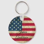 American USA Flag Monogram Patriotic Schlüsselanhänger (Vorderseite)