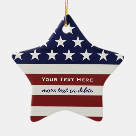 American USA Flag Patriotic 4. Juli Weihnachten Keramik Ornament (Vorne)