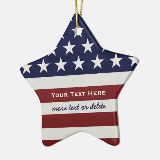 American USA Flag Patriotic 4. Juli Weihnachten Keramik Ornament (Links)