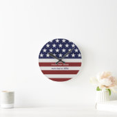 American USA Flag Patriotic July 4th Custom Runde Wanduhr (Zuhause)