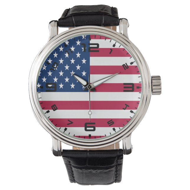 American USA Flag Pride Design-76353 Armbanduhr (Vorderseite)
