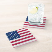 American USA Flag Pride Design-76353 Glasuntersetzer (Schrägansicht)