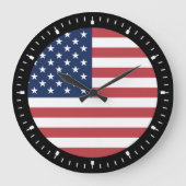 American USA Flag Pride Design-76353 Große Wanduhr (Vorderseite)