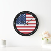 American USA Flag Pride Design-76353 Große Wanduhr (Zuhause)