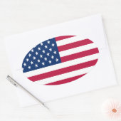 American USA Flag Pride Design-76353 Ovaler Aufkleber (Umschlag)