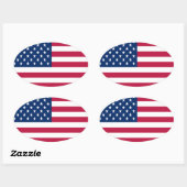 American USA Flag Pride Design-76353 Ovaler Aufkleber (Blatt)