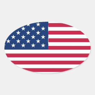 American USA Flag Pride Design-76353 Ovaler Aufkleber
