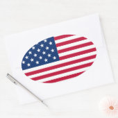 American USA Flag Pride Design-76353 Ovaler Aufkleber (Umschlag)