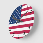 American USA Flag Pride Design-76353 Runde Wanduhr (Winkel)