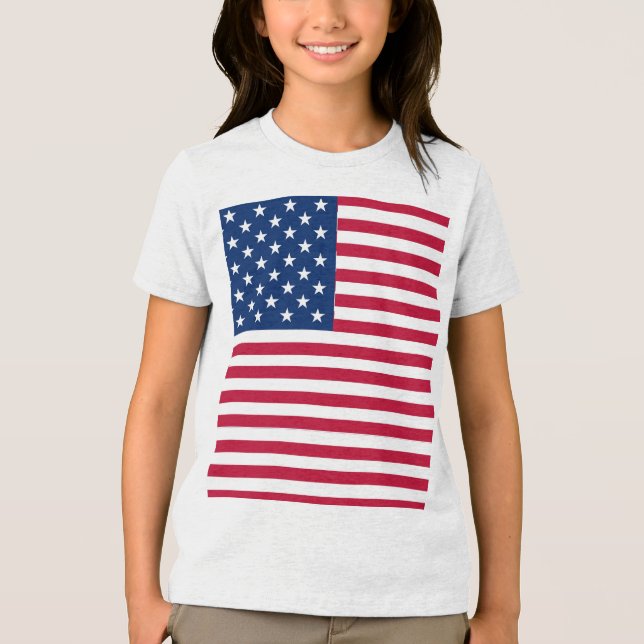 American USA Flag Pride Design-76353 Tri-Blend Shirt (Vorderseite)