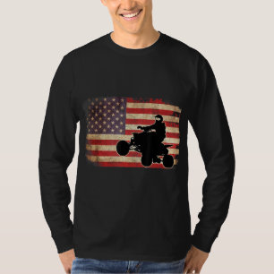 American USA Flag Quad Bike Vier-Rad Geschenk T-Shirt