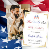 American USA Flag Save the Date Foto Einladung
