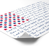 American USA Flag Typografy Red White Blue Poster (Ecke)