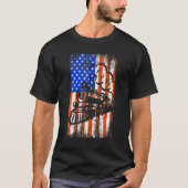 American USA Flaggen Zug 4. Juli Patriotic Retr T-Shirt (Vorderseite)