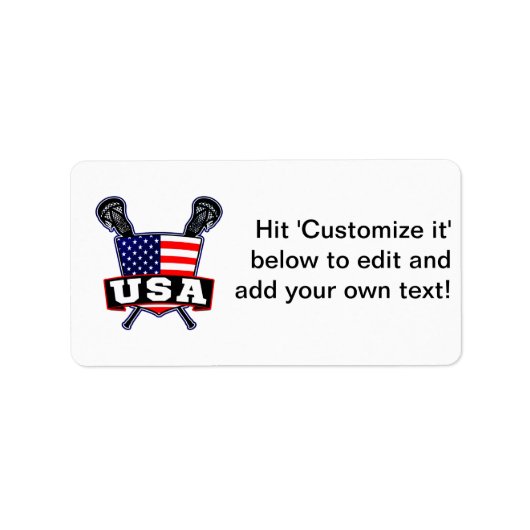 American USA Lacrosse Adressaufkleber (Vorne)