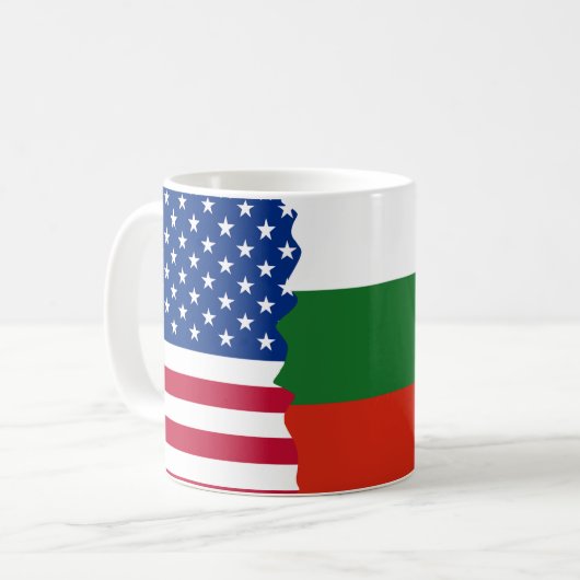 American/USA und bulgarische Flagge Kaffeetasse (Vorderseite Links)