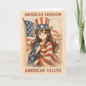 American Values Anime Girl Karte (Vorderseite)